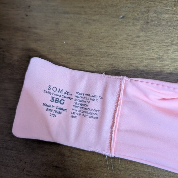 Soma Women’s Bodify Perfect Coverage Salmon 38G Bra - Picture 11 of 11